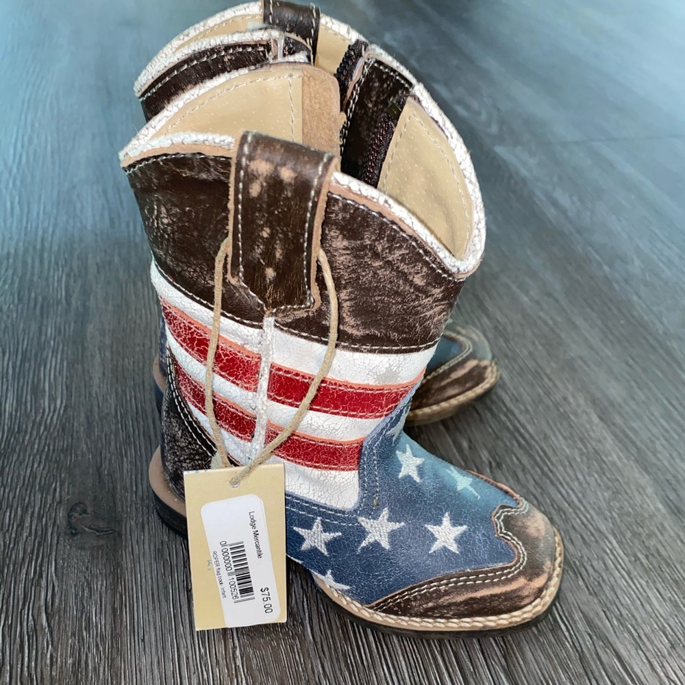 BNWT Kids Roper American Flag Boots